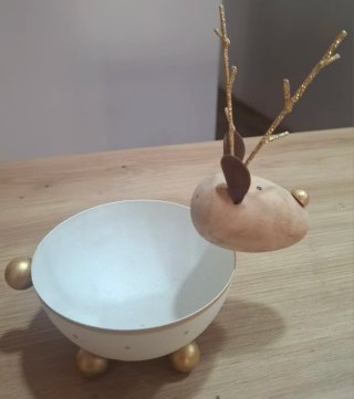 Bol decorativo madera y metal