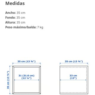 Mueble almacenaje Eket 35x35x35cm roble