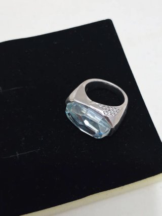 Anillo Plata 925 Ley Azul