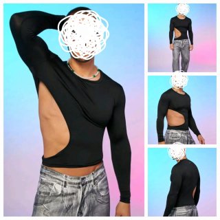 Camiseta manga larga verano con cortes