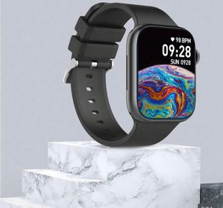 Reloj Inteligente Negro con Auriculares