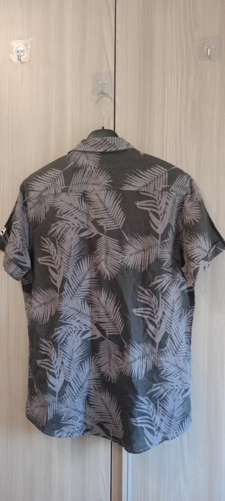 Camicia Mistral M Lino/Cotone Fantasia Foglie