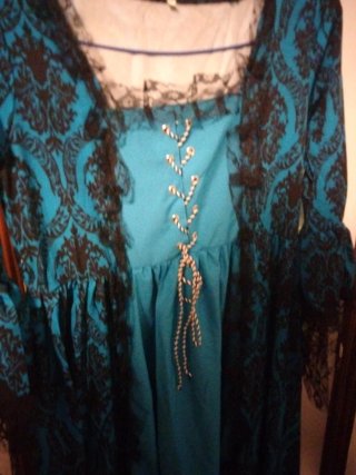 Traje Bruja Halloween Negro y Turquesa
