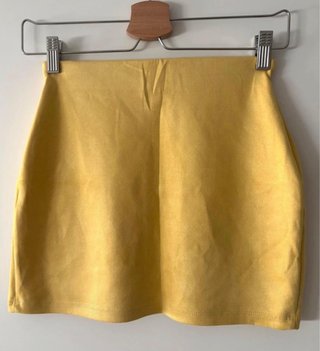 Minifalda Efecto Ante Ocre