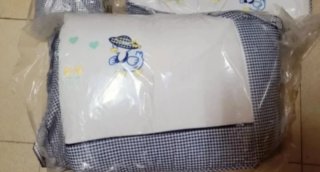 Edredón infantil pato y cuadros