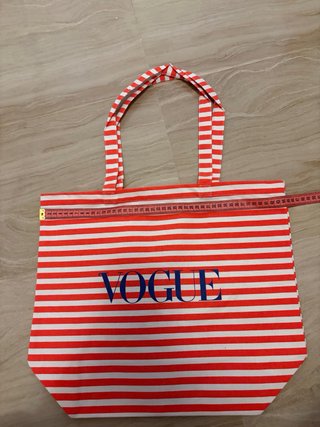 Bolso Tote Vogue Rayas Rojas y Blancas
