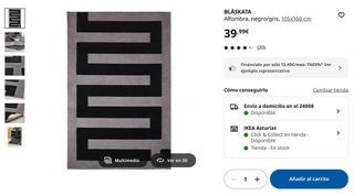 Alfombra gris y negra