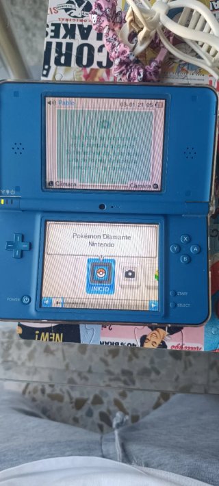 Nintendo DS XL Azul con juegos Pokémon
