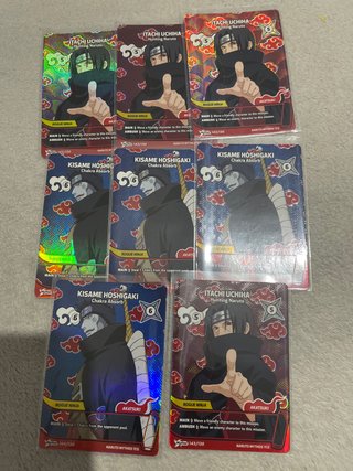Lote 8 Cartas Naruto Mythos TCG Itachi y kizame