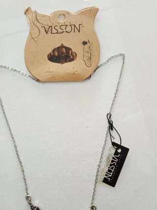 Collana vintage visson argento e turchese