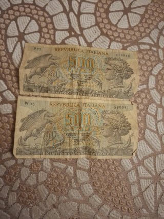 2 Billetes 500 Lire Italia
