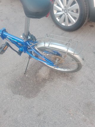 Bicicleta Plegable Azul Aluminio