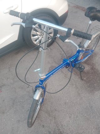 Bicicleta Plegable Azul Aluminio