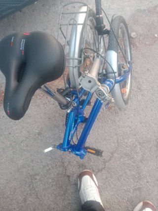 Bicicleta Plegable Azul Aluminio