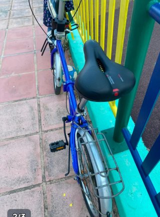 Bicicleta Plegable Azul Aluminio