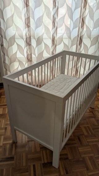 Cuna bebé madera blanca 120x60 +regalo colchón