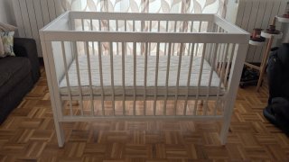 Cuna bebé madera blanca 120x60 +regalo colchón