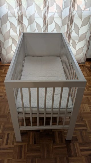 Cuna bebé madera blanca 120x60 +regalo colchón