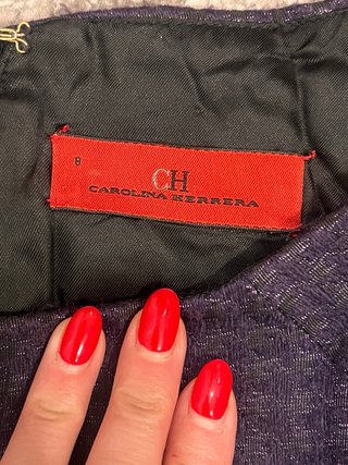 Vestido Carolina Herrera Morado Azul T.8