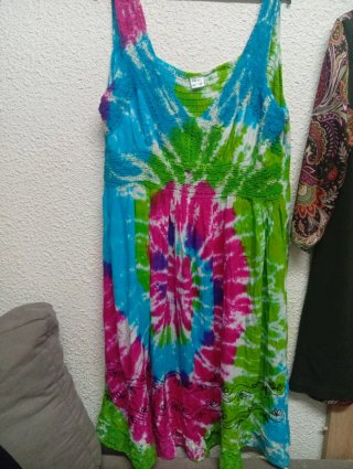 Vestido playero bohemio tirantes talla única
