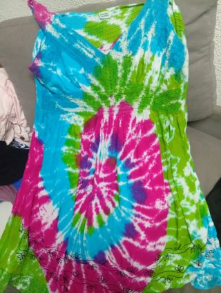 Vestido playero bohemio tirantes talla única