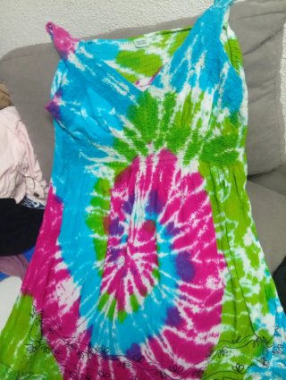 Vestido playero bohemio tirantes talla única