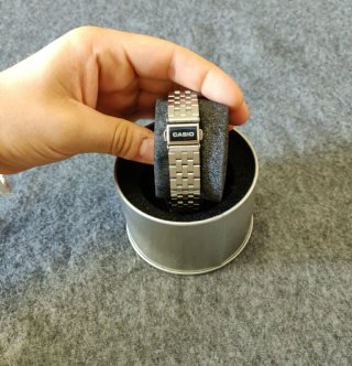 Reloj Casio Esfera Verde y Correa Plata