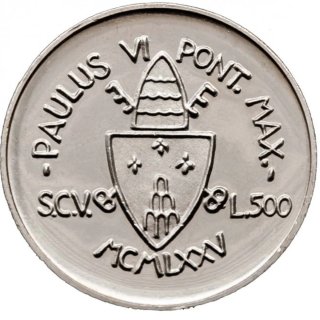 Lote Monedas Plata Vaticano 500 liras 1975, 62, 64