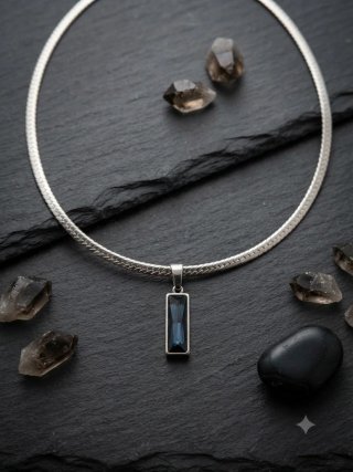 Colgante Rectangular Azul Acero