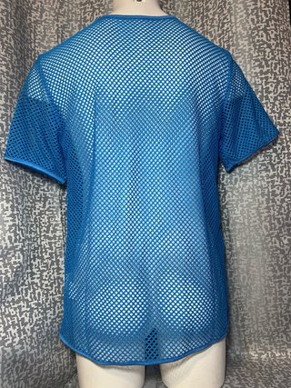 Camisa de malla azul, talla L