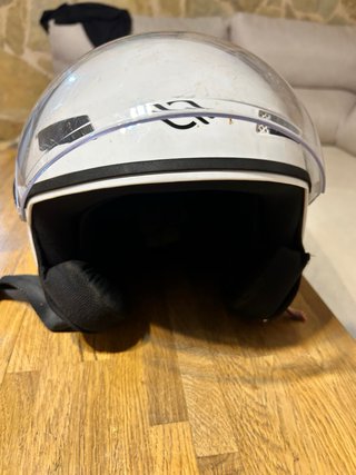 Casco blanco con visera Talla M