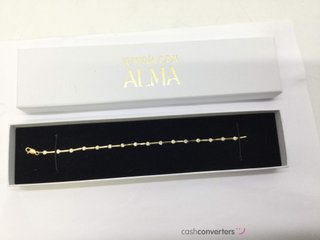 pulsera oro 18k con piedra con circonita
