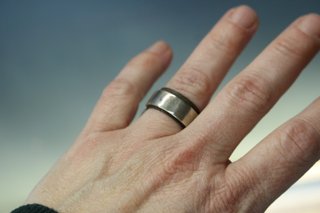 Anillo plata y ébano. 17'9 mm, talla 16.