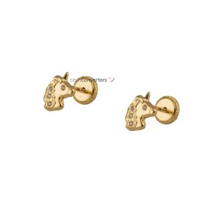 pendientes oro 18k con circonita
