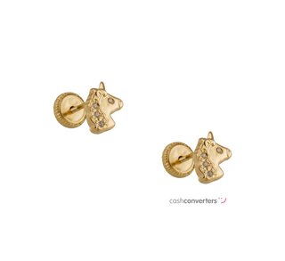pendientes oro 18k con circonita