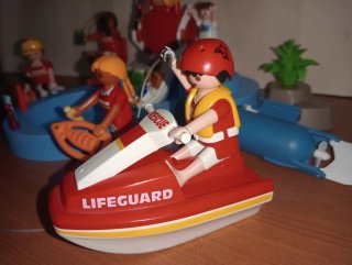 Playmobil-Vigilantes playa Piscina Moto Acuática.