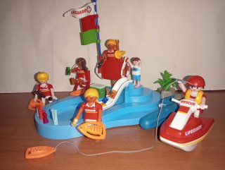 Playmobil-Vigilantes playa Piscina Moto Acuática.