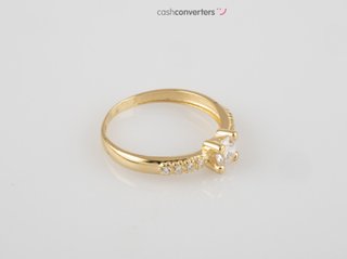 anillo oro 18k con piedra con circonita t. 17 (18,16 mm)