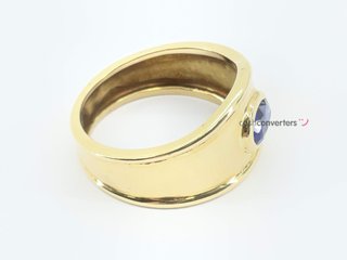 anillo oro 18k con piedra con zafiro