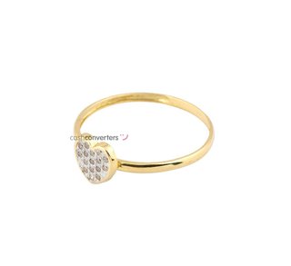 anillo oro 18k con piedra con circonita