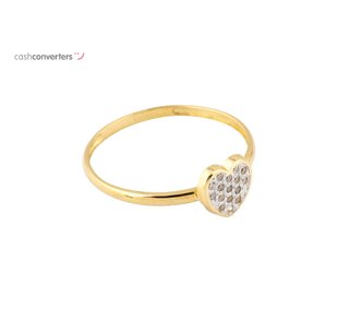 anillo oro 18k con piedra con circonita