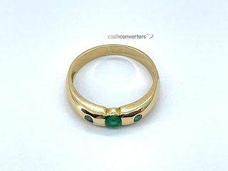 anillo oro 18k con piedra con esmeralda