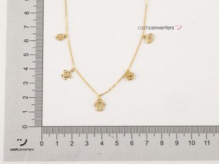 collar oro 18k con piedra con circonita 20cm