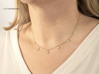 collar oro 18k con piedra con circonita 20cm