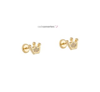 pendientes oro 18k con piedra con circonita
