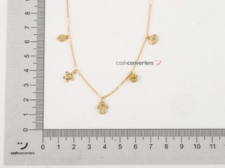 collar oro 18k con piedra con circonita 20cm