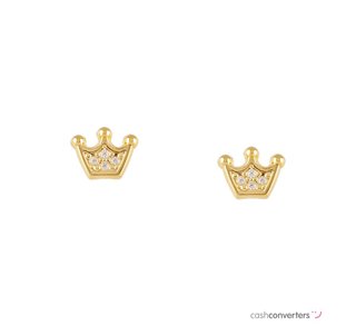 pendientes oro 18k con piedra con circonita