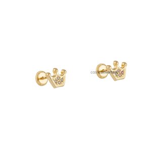 pendientes oro 18k con piedra con circonita