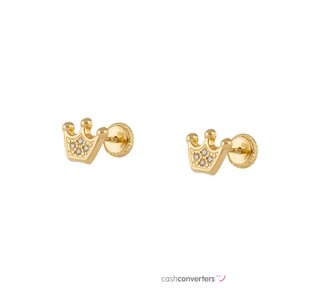 pendientes oro 18k con piedra con circonita