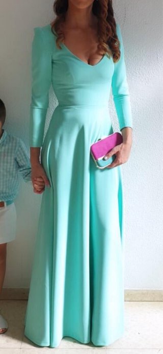 Vestido fiesta hecho a mano menta